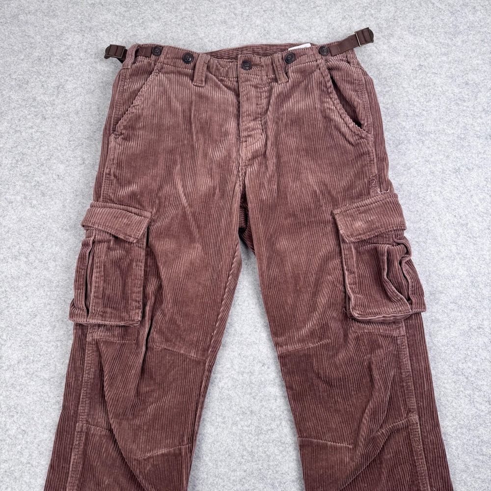 Mnml Cargo Pants Mens 29 (30x30) Brown Corduroy Adjustable Waist Utility